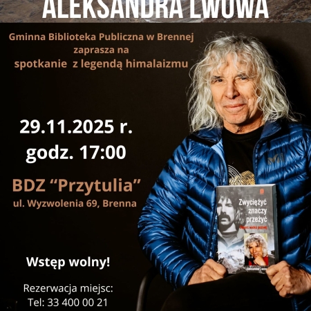 Plakat  promujący spotkanie z Aleksandrem Lwowem